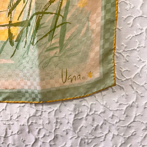 Scarves By Vera Neumann Japan Silk Lightweight Vintage Scarfs Sailboat Trees - Picture 8 of 8